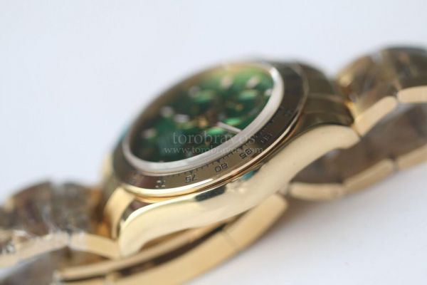 Daytona 116508 YG Green Dial Bracelet BP A7750