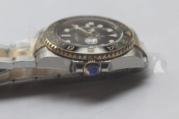 Rolex GMT-Master II 116713 LN YG Wrapped Bezel Black Dial Two Tone Bracelet Noob A3186 (Correct Hand Stack)