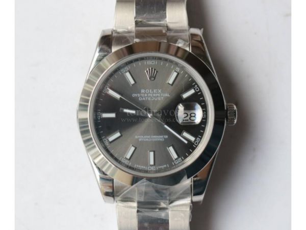 DateJust II Pres Smooth 41mm SS Stick Marks 4 Dials Oyster Bracelet Noob A3235