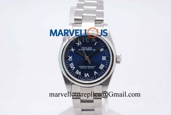 Rolex Oyster Perpetual Midsize A21J Blue Dial