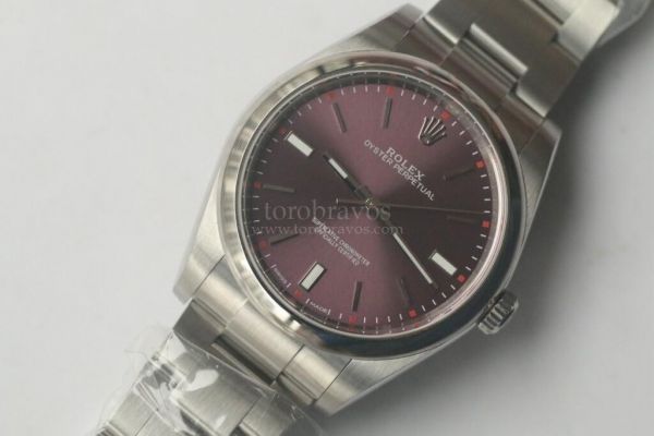 Rolex Oyster Perpetual 2016 Basel 114300 39mm Red Grape Dial Bracelet SH3132 JF
