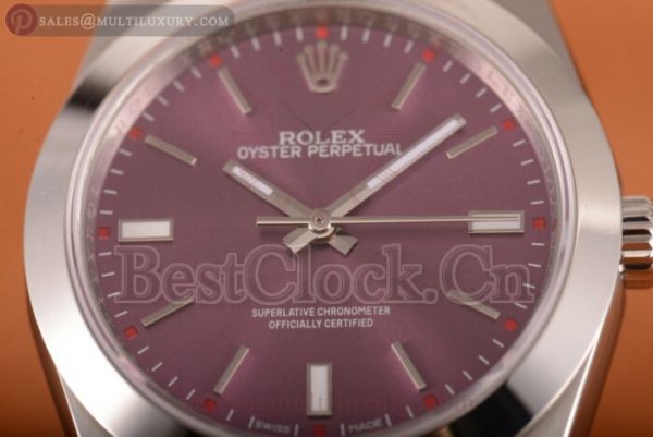 Rolex Oyster Perpetual Air King (Red Grape Oyster) 114300-0002 A2824 Red Dial Stainless Steel Bracelet