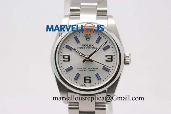 Rolex Oyster Perpetual Midsize A21J Silver Dial