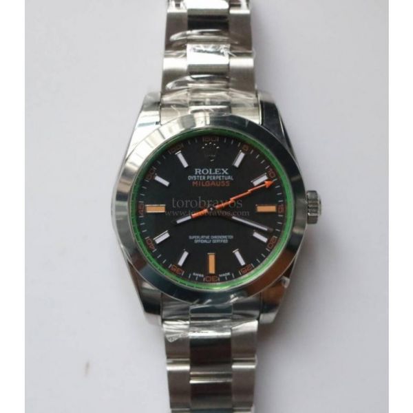 Milgauss 116400 GV  1:1 Green Sapphire Black Dial Bracelet A2824 ARF
