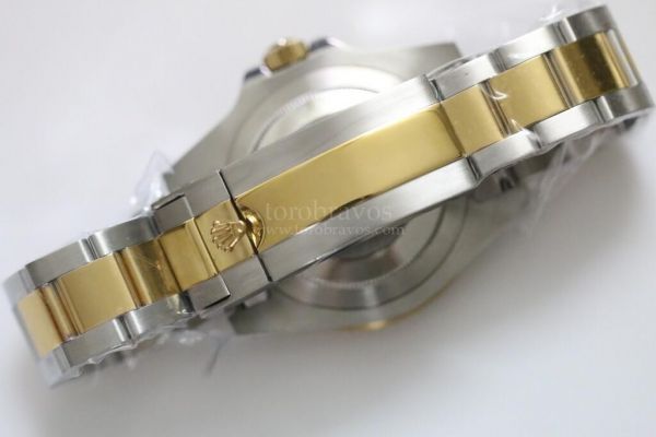 Submariner 116613 LN Diamonds Markers Gold Dial Two Tone Bracelet A2836