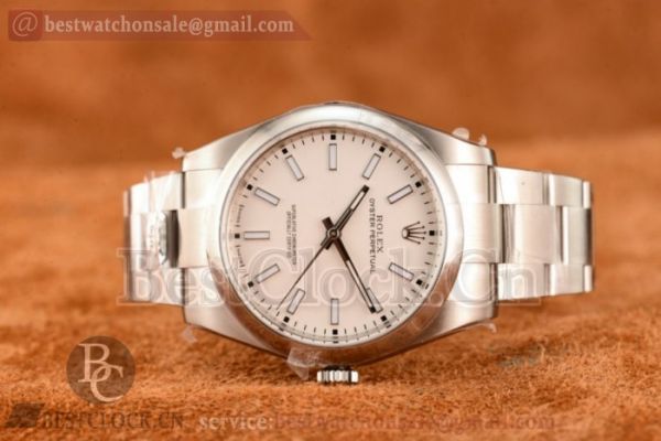 1:1 Rolex Oyster Perpetual Air King 114300 Clone Rolex 3135 Auto White Dial Steel Bracelet (JF)
