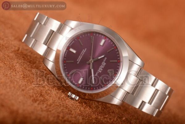 Rolex Oyster Perpetual Air King (Red Grape Oyster) 114300-0002 A2824 Red Dial Stainless Steel Bracelet