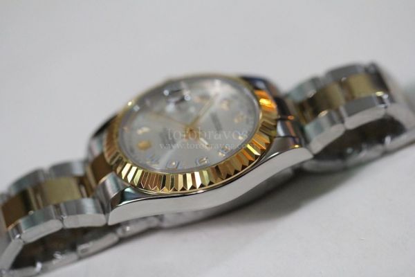 Rolex Oyster Fluted Numeral White SS/YG