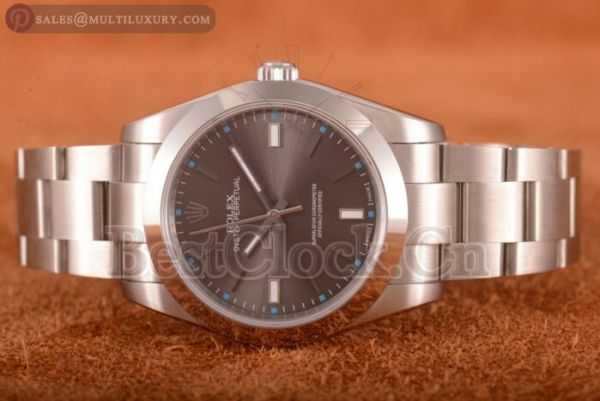 Rolex Oyster Perpetual Air King (Dark Rhodium Oyster) 114300-0001 A2824 Grey Dial Stainless Steel Bracelet