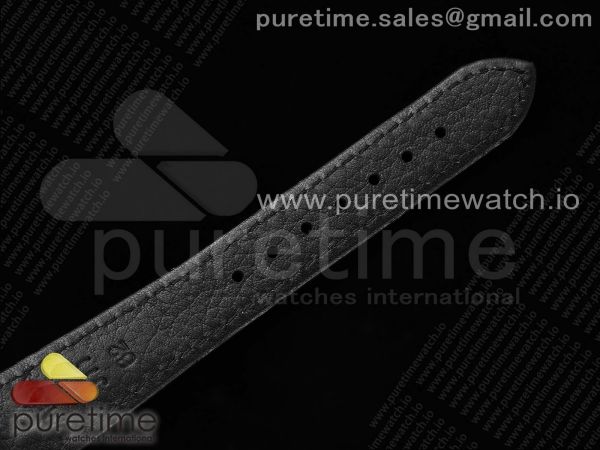 De Ville Date SS MKF 1:1 Best Edition Black Dial on Black Leather Strap A8800