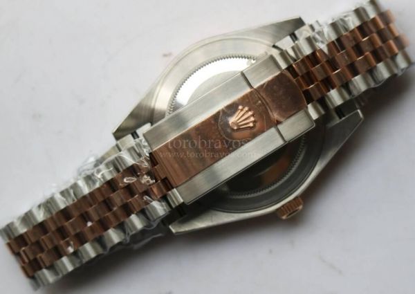 DateJust II Pres Smooth 41mm 126331 Stick Marks Brown & Rose Gold Dial TT Jubilee Bracelet BP