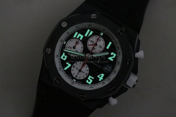 Royal Oak Offshore Real Ceramic 鈥淢arcus鈥?Limited Edition Rubber JF A7750 (Free White Rubber Strap)