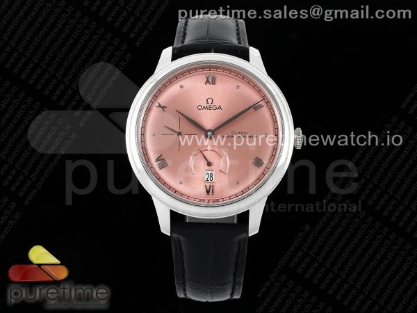 De Ville Power Reserve SS MKF 1:1 Best Edition Pink Dial on Black Leather Strap A8810