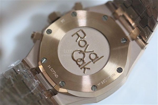 Royal Oak Chronograph RG Black Textured Dial RG Bracelet A7750