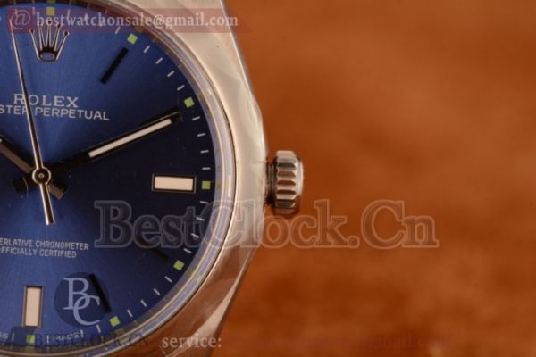1:1 Rolex Oyster Perpetual Air King 114300-0003 Clone Rolex 3135 Auto Blue Dial Steel Bracelet (AR)