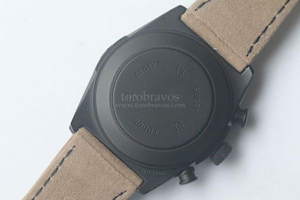 Tudor Black Shield Real Ceramic Black Dial Gold Marks Leather ZF A7753