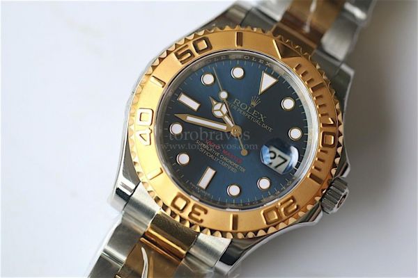 Rolex YachtMaster 116623 SS/RG Tow Tone Blue Dial Bracelet JF A2836