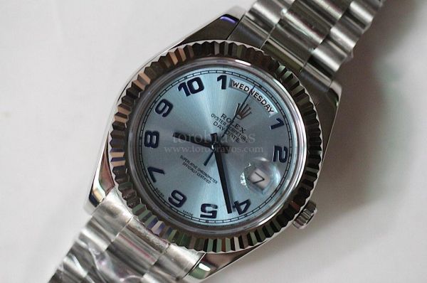 Rolex Oyster Fluted Ice-Blue Numeral SS/SS